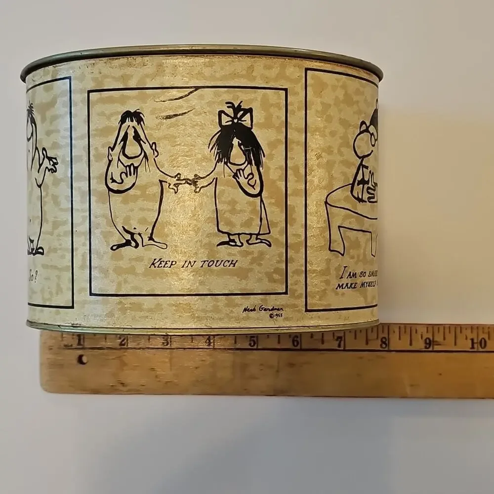 Vintage Gardner Comic Strip Canister 1955